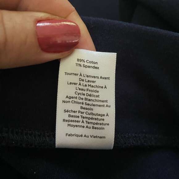 T by Talbots Activewear Yoga Tech Bootcut Pants Women Size Small Navy Dark Blue - Picture 10 of 14